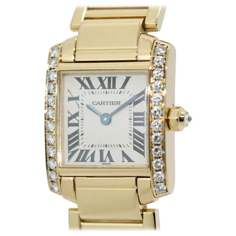 Cartier tank francaise with diamonds